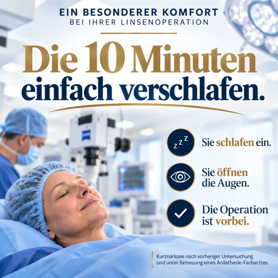 Steriler OP-Bereich für Linsenaustausch und Katarakt-Chirurgie