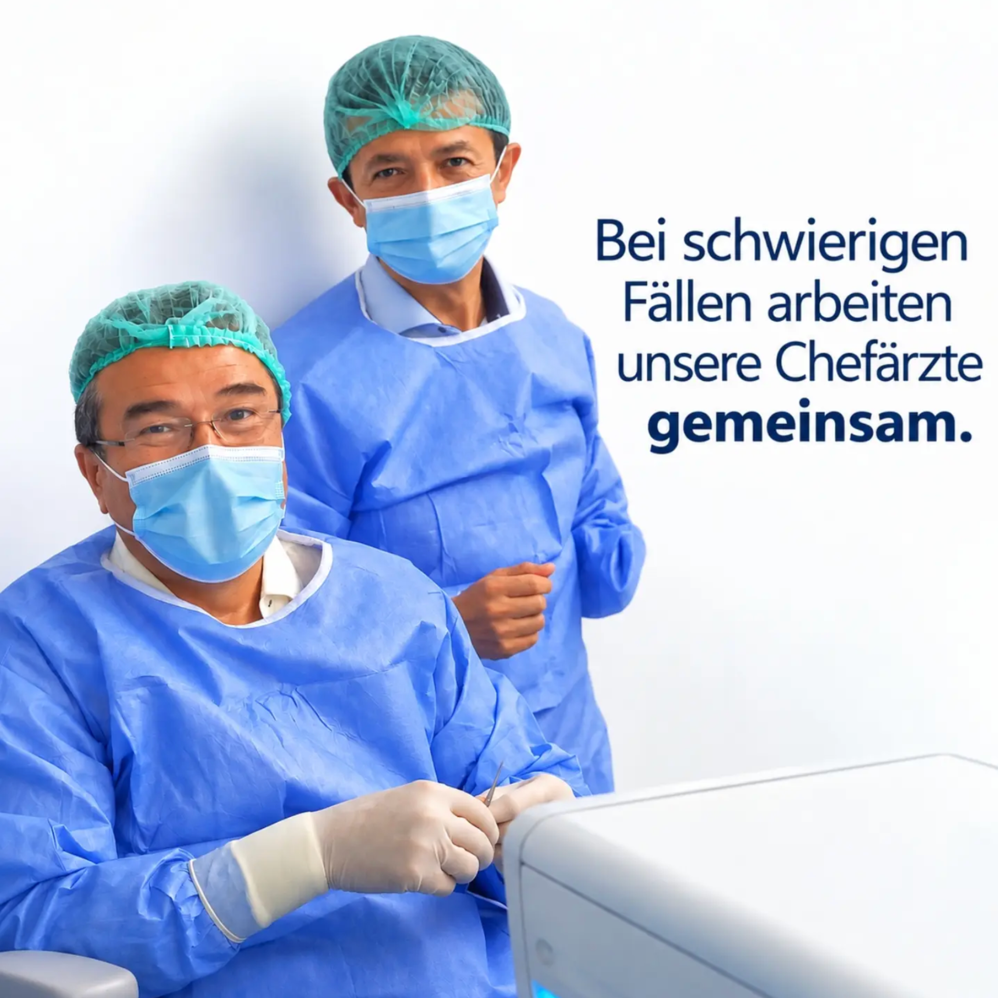 Prof. Dr. Akif Özdamar und Prof. Dr. Kazım Devranoğlu im OP der Medicana Ataköy Klinik