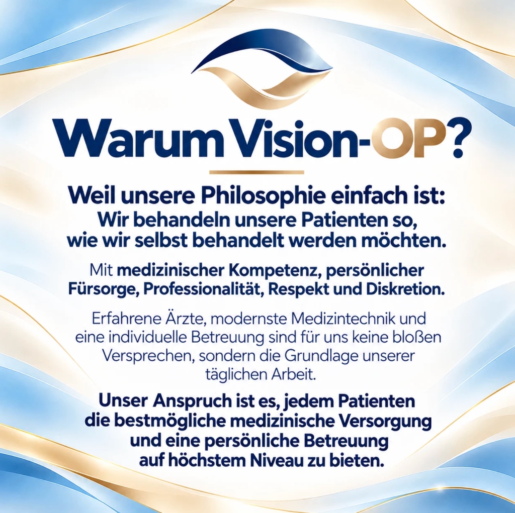 Warum Vision-OP? Weil unsere Philosophie einfach ist: Wir behandeln unsere Patienten so, wie wir selbst behandelt werden möchten. Vision OP Istanbul